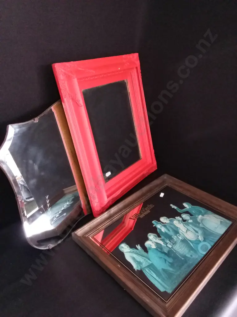 COLLECTION OF VINTAGE WALL MIRRORS, LONGEST MIRROR IS 75CM Image 1++