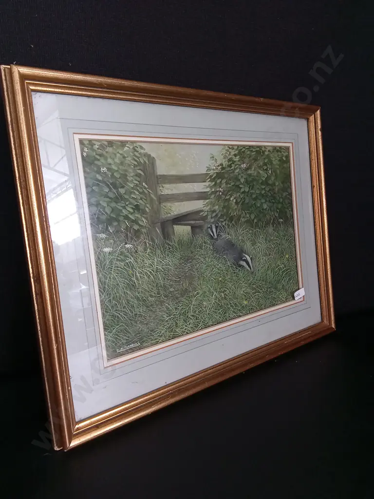 FRAMED BADGER PRINT Image 1++