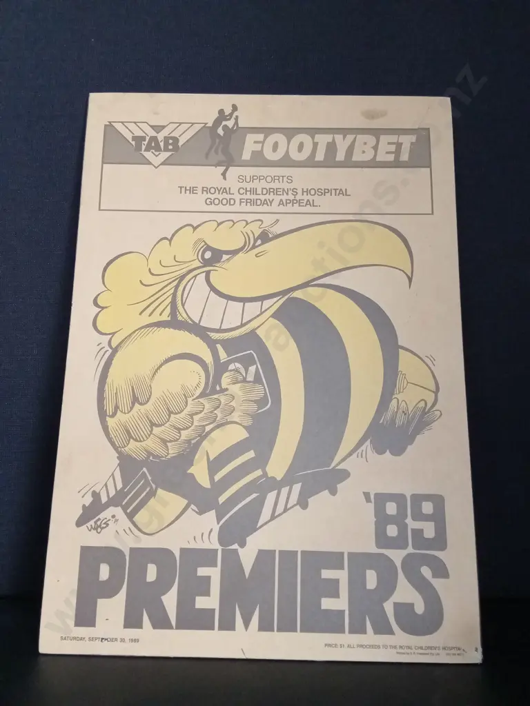ORIGINAL 1989 WEG HAWTHORN PREMIERS POSTER, MOUNTED ON HARDBOARD H64CM L44CM Image 1++