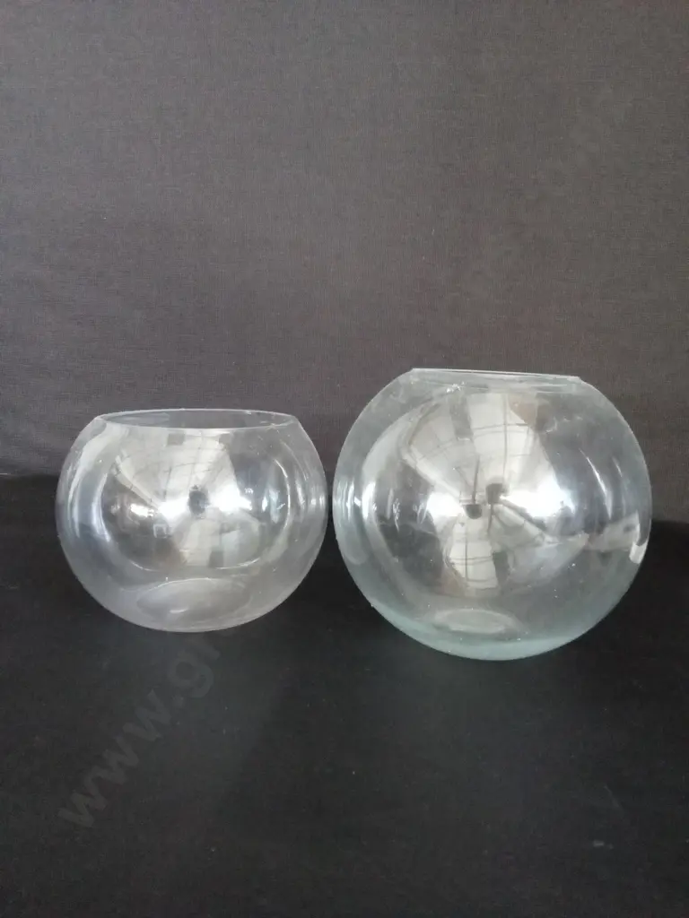 2 GLASS BOWLS TALLEST H18CM Image 1++