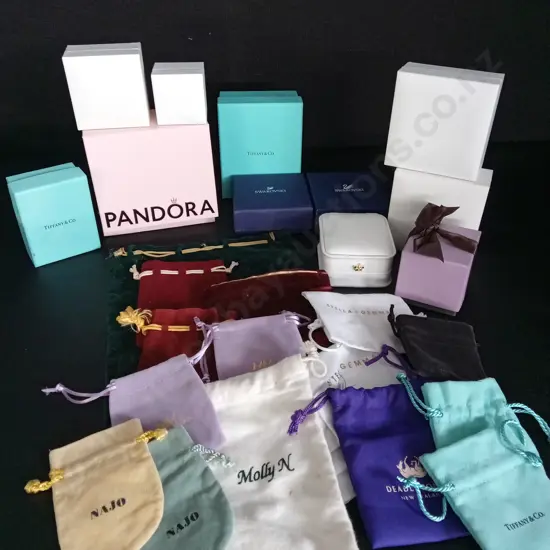 COLLECTION OF JEWELLERY BOXES AND BAGS