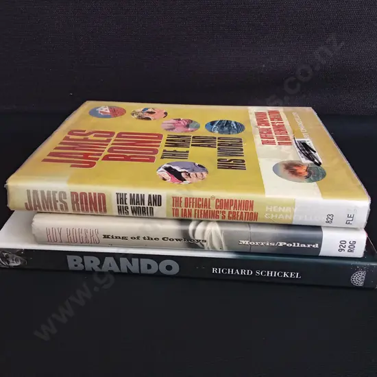 3 BOOKS ON ROY RODGERS, MARLON BRANDO, AND JAMES BOND