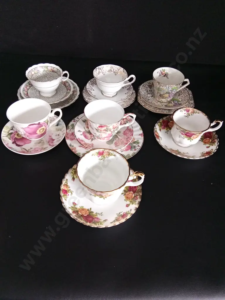 7 CUP AND SAUCER SETS INCLUDING ROYAL ALBERT AND WILLIAM JAMES Image 1++