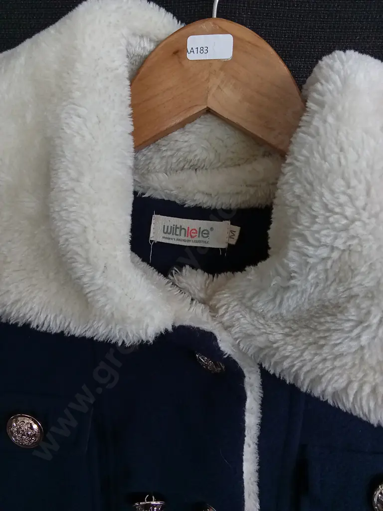 WITH LELE FAUX FUR TRIM COAT SIZE M Image 1++