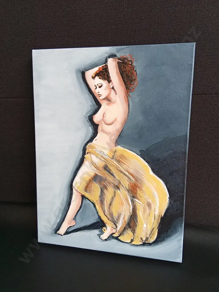 PAIR OF ORIGINAL PAINTINGS, SINGED P. STIRLING,TALLEST H 41 CM Image 1++