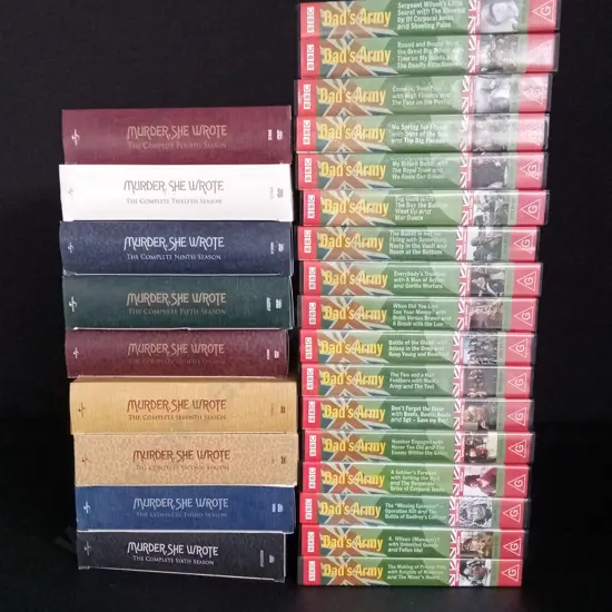 MURDER SHE WROTE DVDS AND DADS ARMY CASSETTES