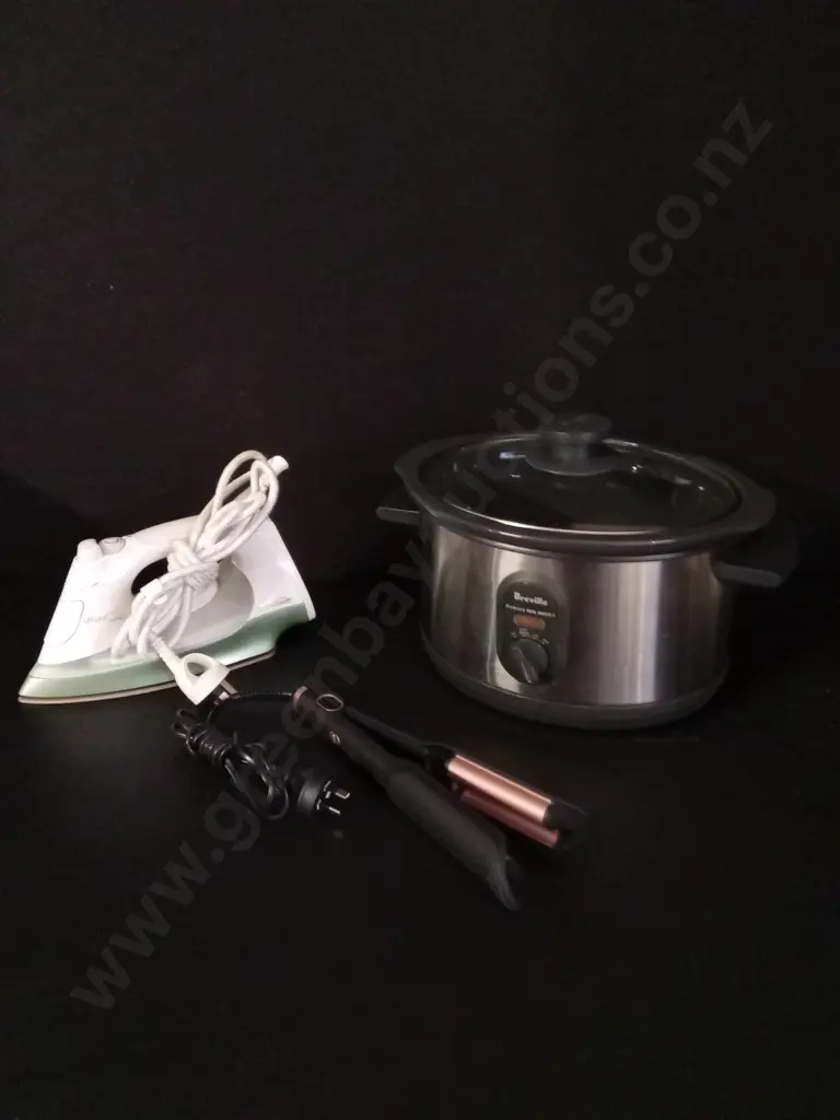MIX OF APPLIANCES, SLOW COOKER, IRON, AND HAIR WAVE STYLER Image 1++