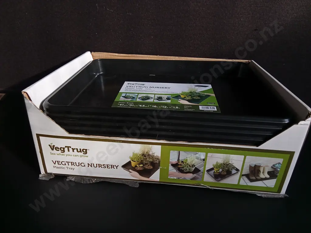 BOX OF TEN BRAND NEW VEGTRUG NURSERY PLASTIC TRAYS, W 41 CM Image 1++