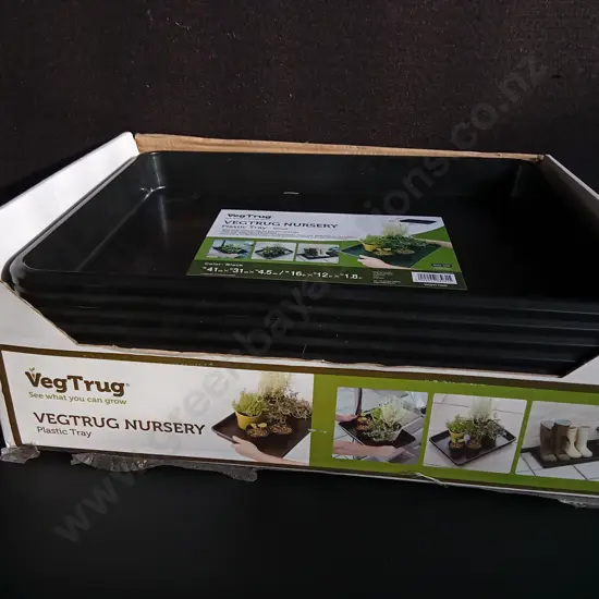 BOX OF TEN BRAND NEW VEGTRUG NURSERY PLASTIC TRAYS, W 41 CM