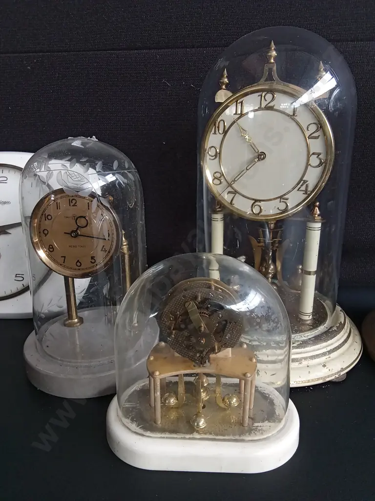 COLLECTION OF VINTAGE MANTEL AND ANNIVERSARY CLOCKS, 5 PIECES, TALLEST H 30 CM Image 1++