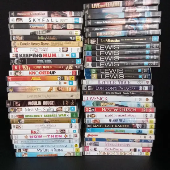 BOX OF DVDS
