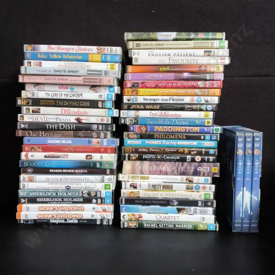 BOX OF DVDS
