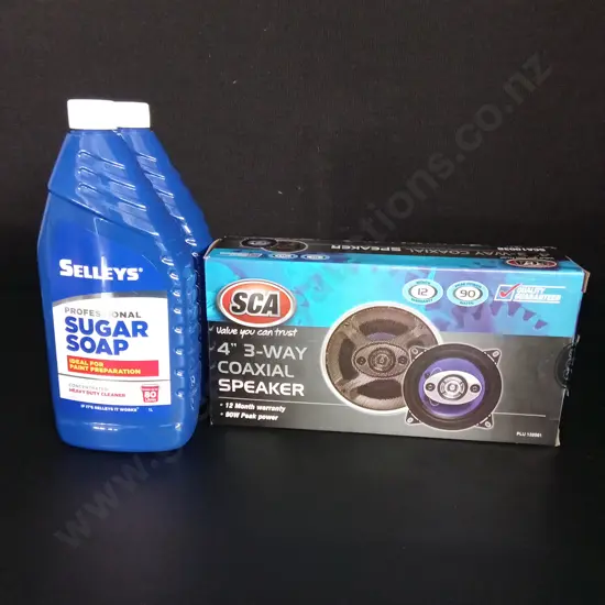 2 SELLEYS PROFESSIONAL SUGAR SOAP AND A SCA 3-WAY COAXIAL SPEAKER