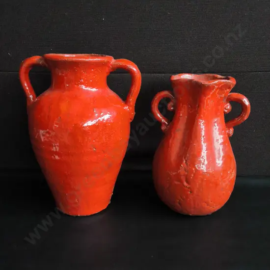 PAIR OF CERAMIC VASES, TALLEST H 36 CM