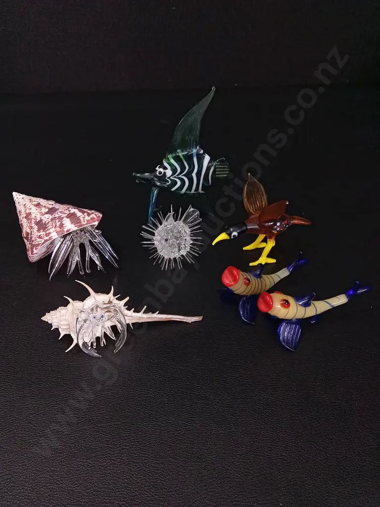 7 GLASS ORNAMENTS TALLEST H9CM Image 1++