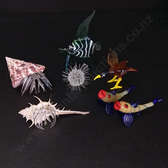 7 GLASS ORNAMENTS TALLEST H9CM