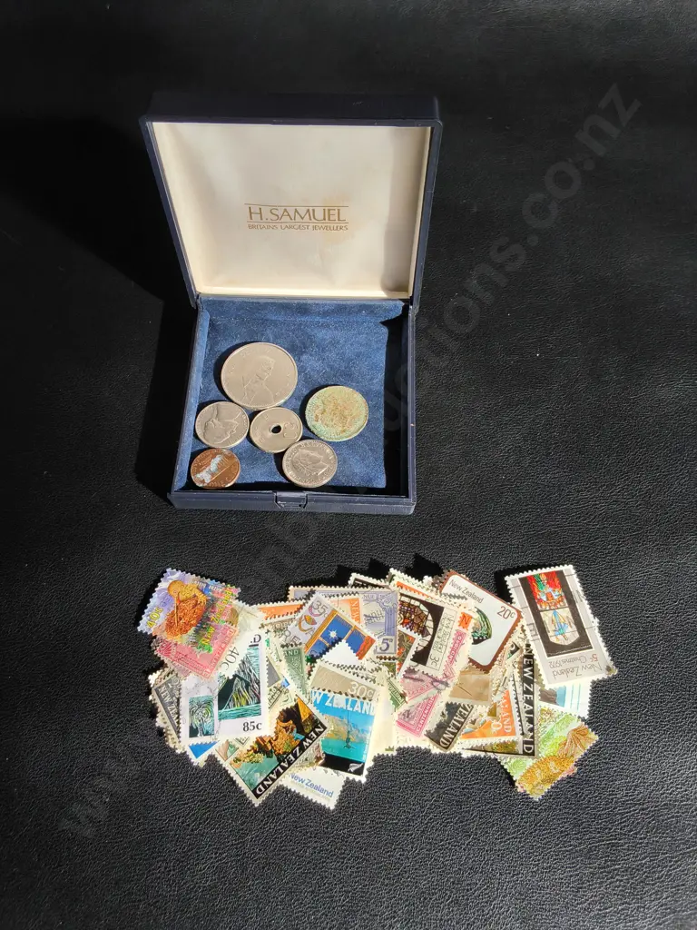 MIX OF COINS AND POSTAGE STAMPS Image 1++