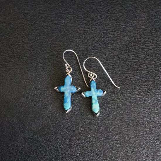 STIRLING SILVER CROSS EARRINGS