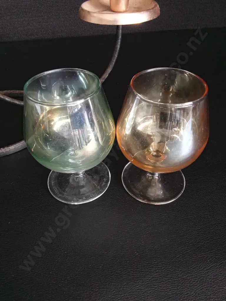 VINTAGE CANDELABRA, BOOMERANG ASHTRAY AND 2 GLASSES Image 1++