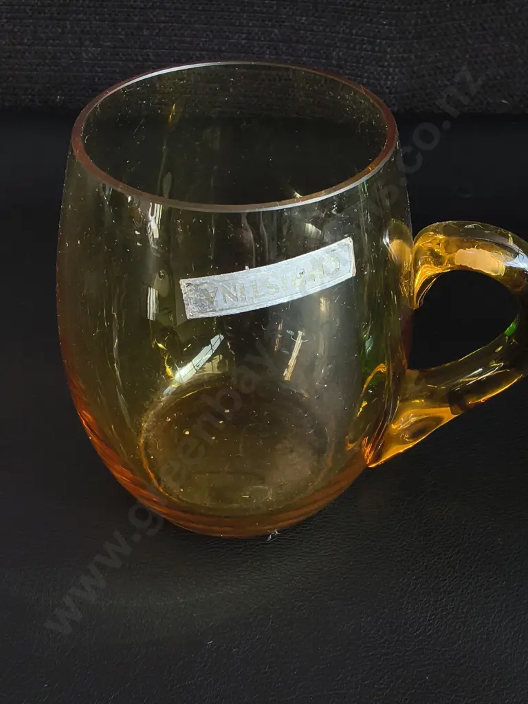 3 PIECES VINTAGE CHRISTALINA HAND BLOWN GLASSES, H 9.5 CM Image 1++