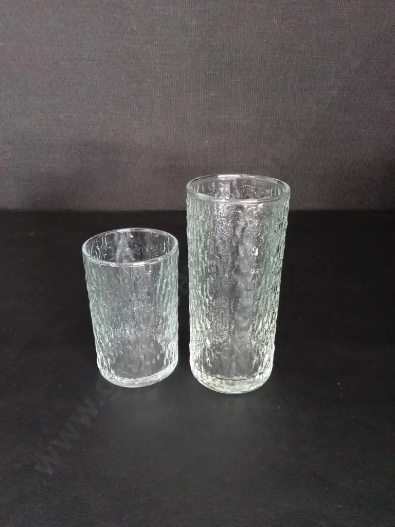 10 VINTAGE TEXTURED BARK GLASSES TALLEST H13CM Image 1++