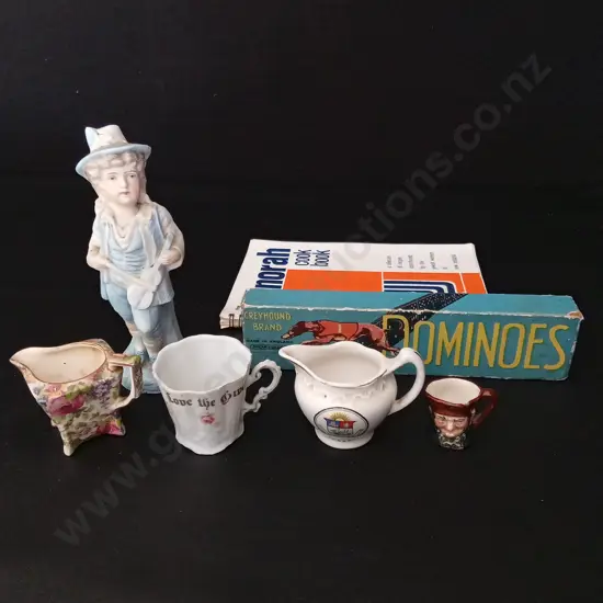 7 VINTAGE ITEMS INCLUDING ROYAL DOULTON TOBY MUG H2.5CM