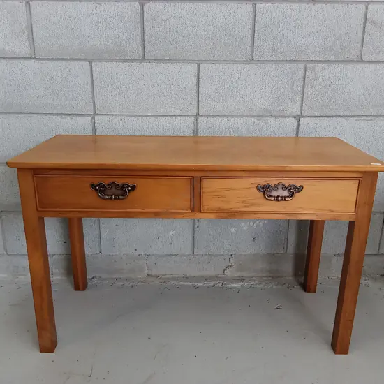 TWO DRAWER DESK/HALL TABLE, H 64CM X 105CM X D 43CM