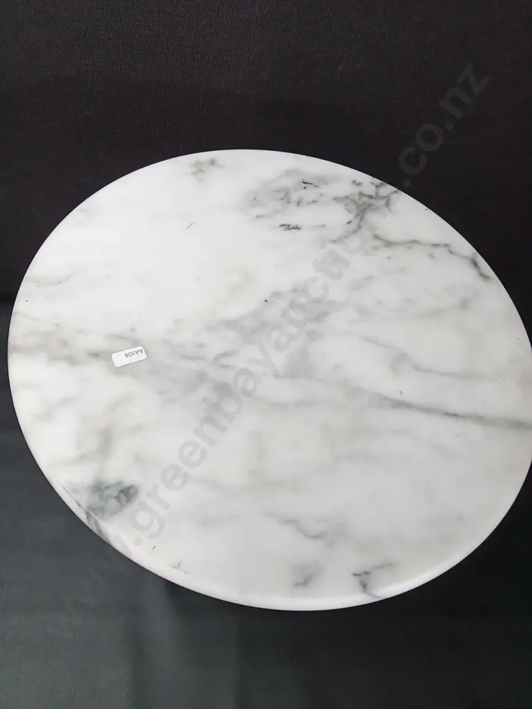 MARBLE TOP WIRE TABLE H47CM DIA 44CM Image 1++