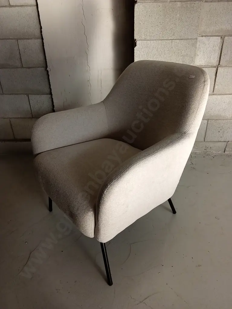 MODERN CUSHIONED ARMCHAIR WITH METAL LEGS, H 82CM Image 1++