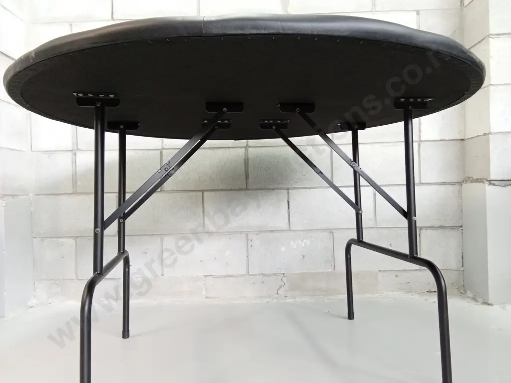 8 PERSON FOLDABLE POKER TABLE WITH CARPET TOP AND PADDING, 1.2M DIAMETER Image 1++