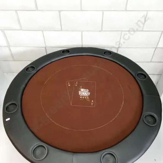 8 PERSON FOLDABLE POKER TABLE WITH CARPET TOP AND PADDING, 1.2M DIAMETER