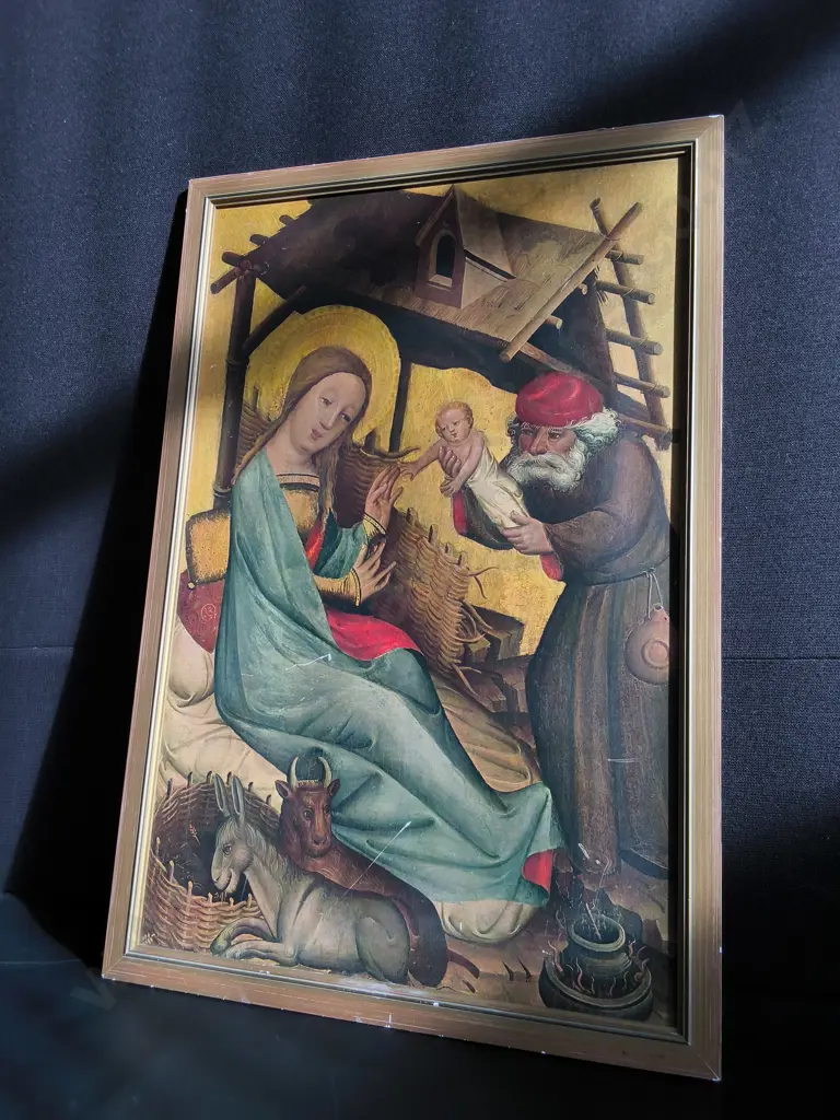 "THE NATIVITY" FRAMED PRINT, H 84 CM X W 56 CM Image 1++