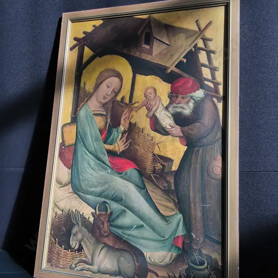 "THE NATIVITY" FRAMED PRINT, H 84 CM X W 56 CM