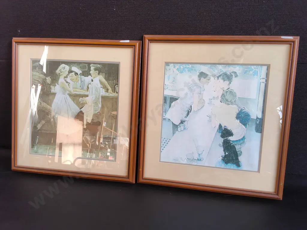 3 PIECES FRAMED NORMAN ROCKWELL PRINTS, TALLEST H 47 CM X W 38.5 CM Image 1++