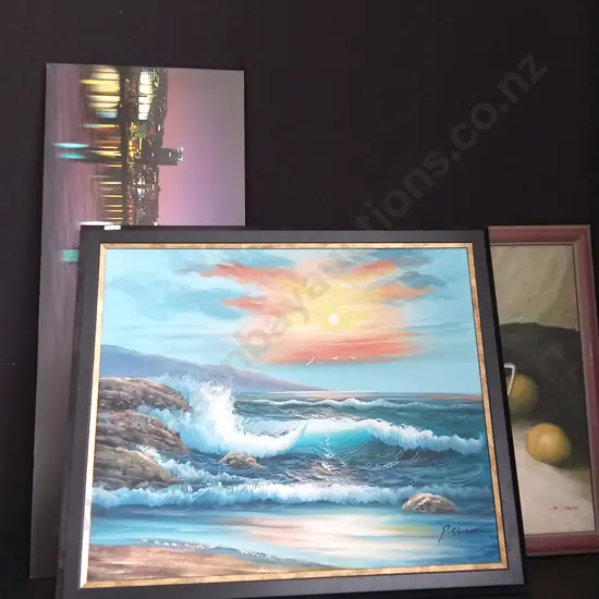 3 PIECES OF ART LARGEST L85CM H33CM