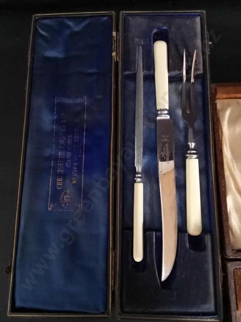 3 VINTAGE CUTLERY SETS INCLUDING FRANCIS GREAVES & SONS AND CHROMIUM PLATED SHEFFIELD Image 1++