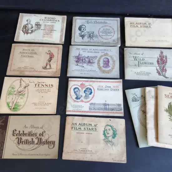 COLLECTION OF VINTAGE 1930S JOHN PLAYER AND SONS CIGARETTE CARD ALBUMS, 13 PIECES TOTAL