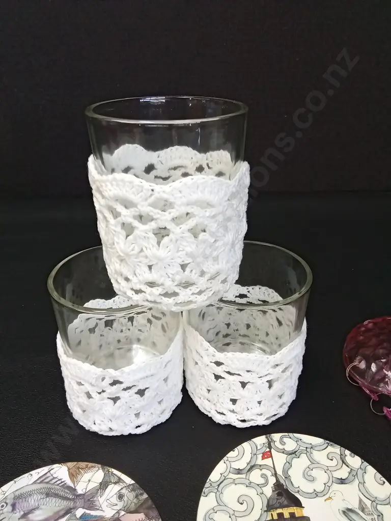 GLASSES H8CM, COASTERS AND LAMP TOPPERS Image 1++