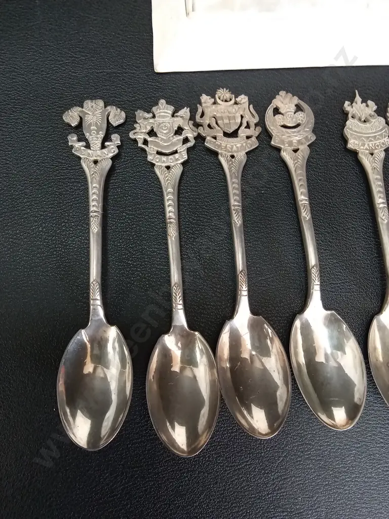 11 VINTAGE SOUVINER SPOONS AND 6 DESSERT SPOONS Image 1++
