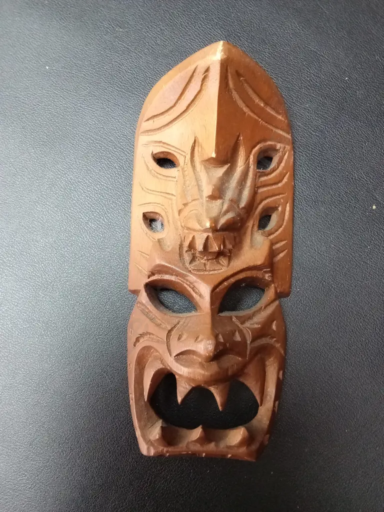 2 WOODEN CARVED BAKUNAWA MASKS ONE MASK H51CM ONE  H16CM Image 1++