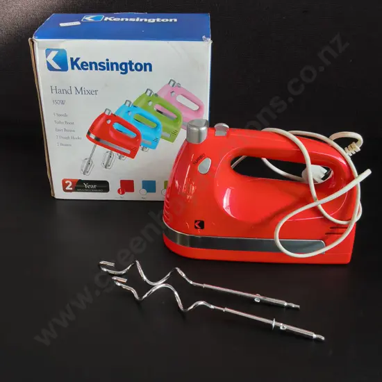RED KENSINGTON 350W HAND MIXER, IN BOX