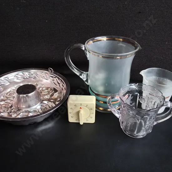 MIX OF VINTAGE KITCHENWARE, 5 PIECES, TALLEST H 18 CM