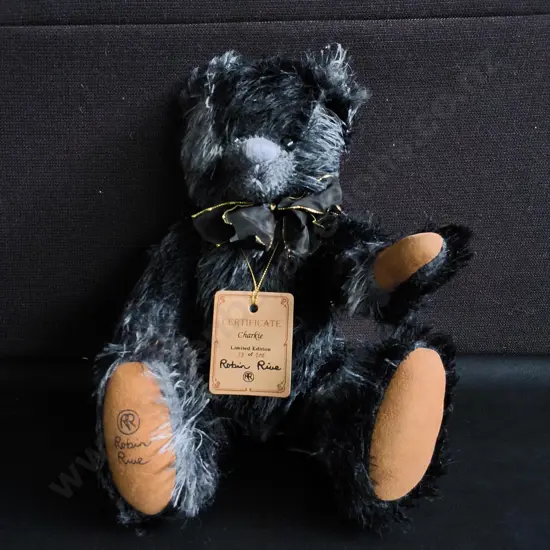 LIMITED EDITION ROBIN RIVE "CHARKIE" ARTIST MOHAIR/ALPACA TEDDY BEAR, 1 OF 200, H 28 CM