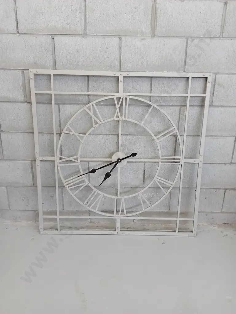 LARGE SQUARE SKELETON WALL CLOCK (UNTESTED), 112CM X 112CM X 3CM Image 1++