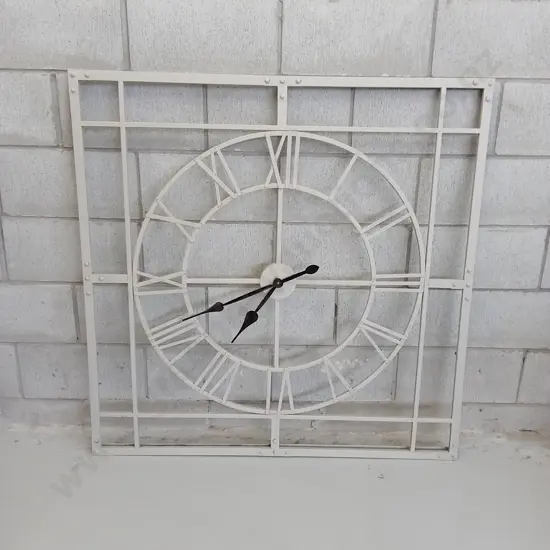 LARGE SQUARE SKELETON WALL CLOCK (UNTESTED), 112CM X 112CM X 3CM