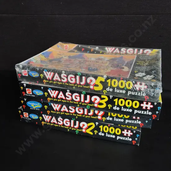 4 WASGIJ PUZZLES, INCLUDING ONE BRAND NEW