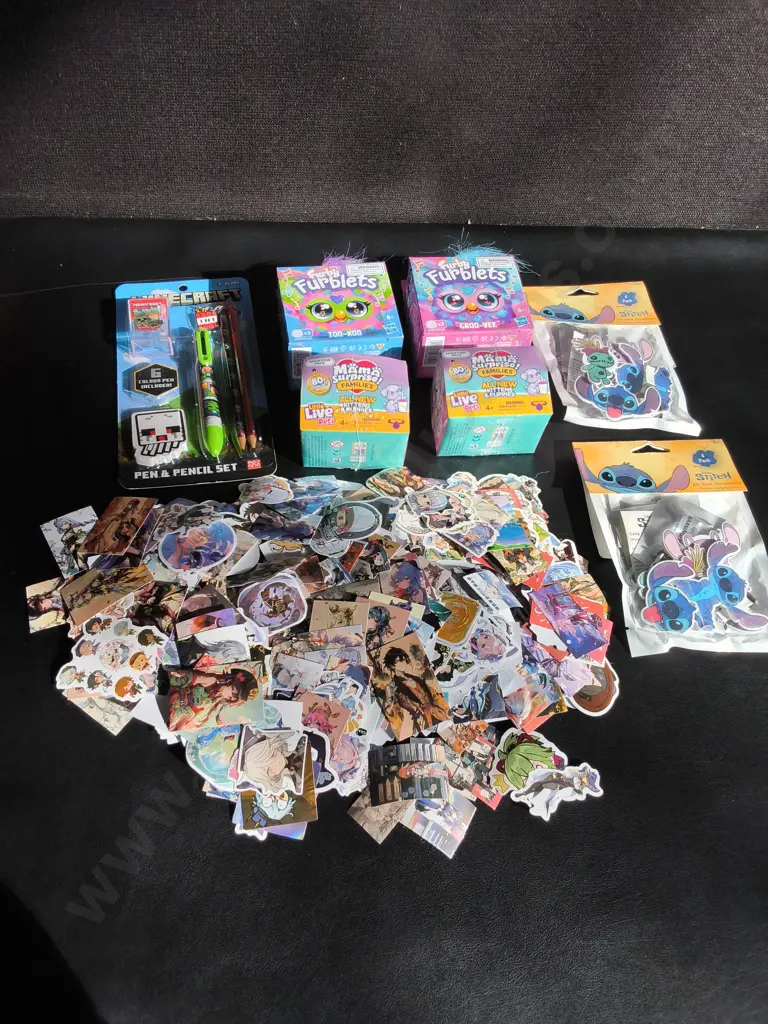 BRAND NEW TOYS, ANIME STICKERS AND PRINT, STITCH ORNAMNETS, AND MINECRAFT STATIONARY Image 1++