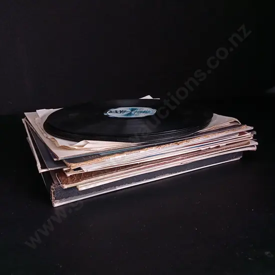 STACK OF VINYL RECORDS