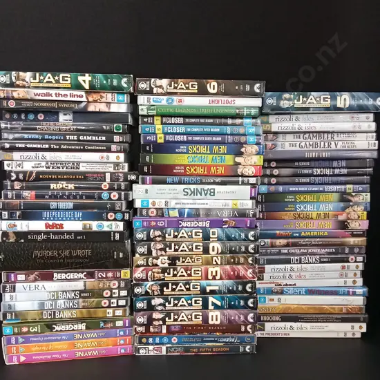 BOX OF DVDS