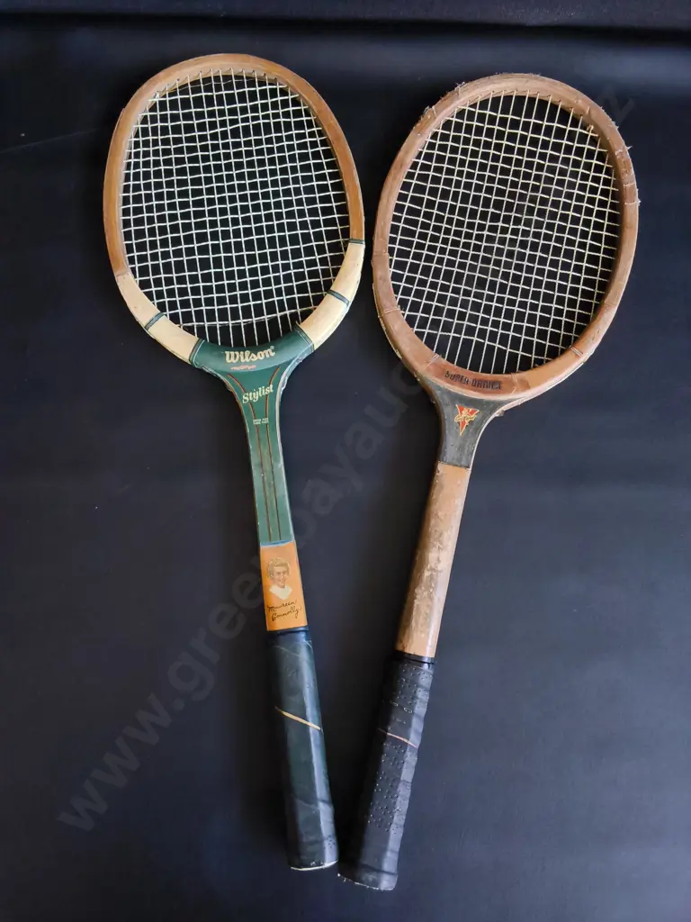 PAIR OF VINTAGE WOODEN TENNIS RACKETS Image 1++